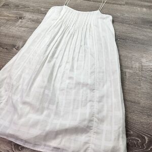 J. CREW White 100% Cotton Pintuck Lined Dress Classic Spaghetti Strap 4